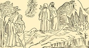 Dante en el Purgatorio ve la visión de Beatriz, c1930 de Unbekannt