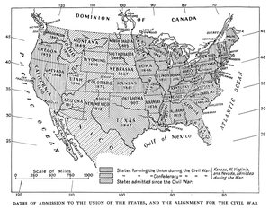 Fechas de admisión a la Unión de los Estados y la alineación para la guerra civil, 1933 de Unbekannt