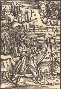 David tocando el arpa, c. 1500 de Unbekannt