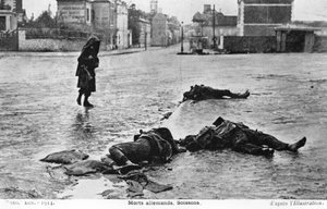 Soldados alemanes muertos, Soissons, Francia, 1914 de Unbekannt