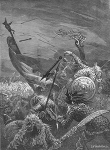 Muerte del rey Harold en la batalla de Hastings, 1066 de Unbekannt