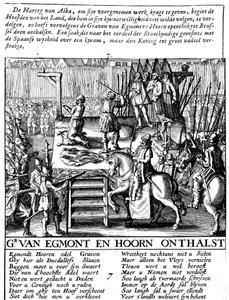 Decapitación del Conde Egmont y Hoorn en Bruselas durante la tiranía española en los Países Bajos, 1568 de Unbekannt