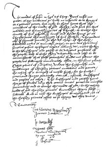 Declaración de los obispos a favor de los poderes del Rey Enrique VIII, siglo XVI de Unbekannt
