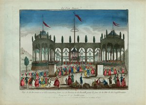 Decoración e iluminación de la Bastilla para el Festival de la Federación el 14 de julio de 1790