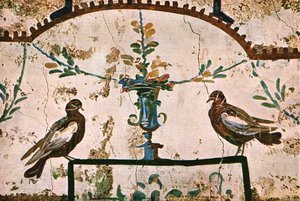 Decoración en las Catacumbas de Praetextatus en la Via Appia, Roma, Italia, 1928