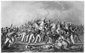 Derrota de los amotinados de Sealkote por la columna del General Nicholson, 1857, c1860