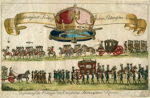 Representación de la Corona Real de Bohemia: Presentación de la entrada de la Corona Real de Bohemia, 1743 de Unbekannt