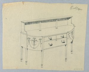 Diseño para Aparador con Ornamento Neoclásico, Octubre 1900