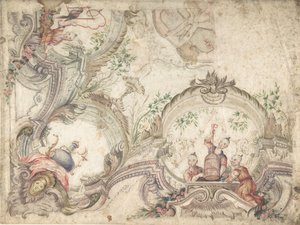 Diseño para una decoración de techo con chinoiseries de Unbekannt