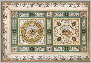 Diseño para un techo en una sala de estar, Italia, 1928 de Unbekannt