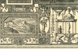 Diseño para una decoración de pared o techo en el gusto grotesco, siglo XVI, 1881 de Unbekannt