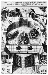 Diseño para compuertas de canal articuladas por Leonardo da Vinci, siglo XV, 1956 de Unbekannt