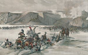 Destrucción de los rusos en retirada en el lago Satschan, 1805, 1896 de Unbekannt