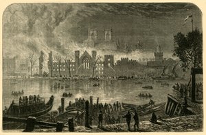 Destrucción de las antiguas Casas del Parlamento, 16 de octubre de 1834 de Unbekannt