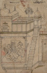 Desvarari Ragini: Folio de una serie ragamala, Guirnalda de modos musicales, principios del siglo XVIII de Unbekannt