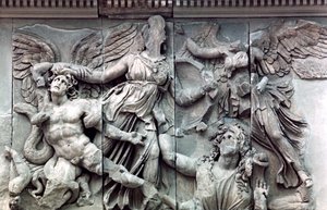 Detalle del Gran Friso del Altar de Pérgamo, 180-159 a.C. de Unbekannt