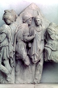 Detalle del friso de Télefo del altar de Pérgamo, 164-156 a.C.