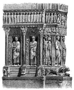 (detalle) del portal de San Trófimo, Arles, siglo XII, 1870 de Unbekannt