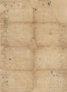 Diagrama para un Pichawai que representa el Sharad Purnima la Luna Llena de Otoño