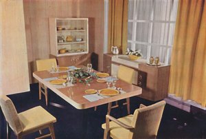 Grupo de comedor en arce ojo de pájaro, 1942 de Unbekannt