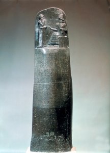 Estela de diorita inscrita con las leyes de Hammurabi, siglo XVIII a.C. de Unbekannt