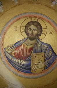 Cúpula de la iglesia ortodoxa griega Katholikon en la Iglesia del Santo Sepulcro, Jerusalén, Israel de Unbekannt