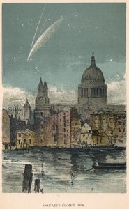 El cometa de Donati de 1858 visto sobre la Catedral de San Pablo, Londres, 1884 de Unbekannt