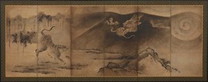 Dragón y tigre, período Momoyama o Edo, siglo XVII de Unbekannt