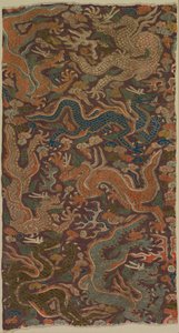 Dragones persiguiendo perlas llameantes, 1200s o antes