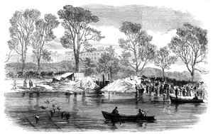 Drenaje del río Serpentine, Hyde Park, Londres, 1869