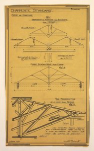 Dibujo, Diseño para una Casa de Operación Masiva Diseñada por Hector Guimard, Construcción de Enmarcado de Unbekannt