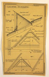 Dibujo, Diseño para una casa de operación masiva diseñada por Hector Guimard, Construcción de tragaluz, octubre de 1920 de Unbekannt