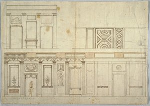 Dibujo, Diseño para un interior, 1800-1820 de Unbekannt
