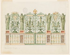 Dibujo, Proyecto para la puerta de una capilla, 1845 de Unbekannt