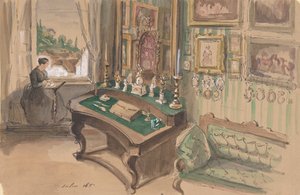 Dibujo de un interior: Salón, 1857 de Unbekannt