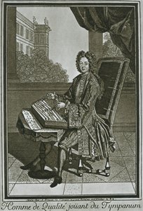 Tímpano de dulcimer, grabado francés del siglo XVII, 1948 de Unbekannt