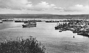 Puerto de Durban desde el Acantilado, Sudáfrica