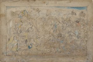Durga, Kali y Cinco Matrikas Batallan contra el Ejército Daitya del Demonio Shumbha