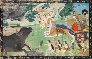 Durga matando a Mahisha, c. 1830 de Unbekannt