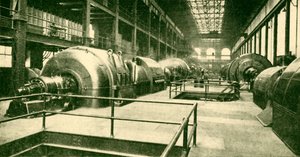 Dínamos en la Gran Estación Generadora Subterránea en Lots Road, Chelsea, 1930 de Unbekannt