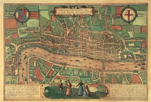El mapa impreso más antiguo de Londres, 1574