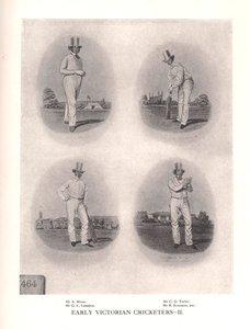 Jugadores de críquet victorianos tempranos, siglo XIX, 1912 de Unbekannt