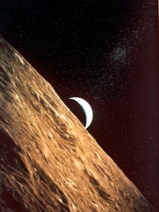 Salida de la Tierra vista desde la superficie de la Luna, Misión Apolo, 1969 de Unbekannt