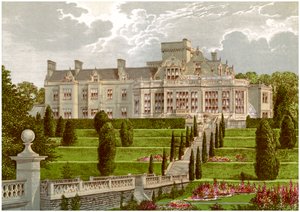 Easton Hall, Lincolnshire, hogar del baronet Cholmeley, c1880