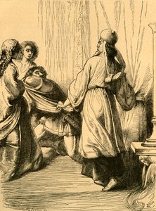 Edwy arrastrado por Dunstan de la presencia de Elgiva, c1890 de Unbekannt