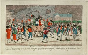 Quema de Efigies de Klinglin, Heymann y Bouille el 25 de junio de 1791 en Estrasburgo, 1791