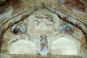 Frescos de la Virgen y San Juan Bautista intercediendo con Cristo en favor de la humanidad, Monasterio de San Macario de Scete, Egipto