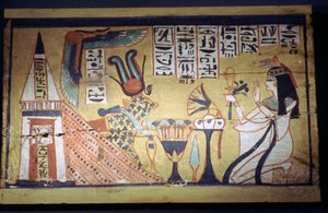 Pintura egipcia en una caja de shabti de madera de Unbekannt