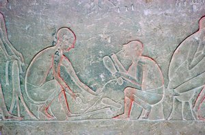 Relieve egipcio mostrando zapateros, siglo XIV a.C. de Unbekannt
