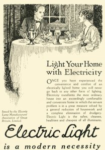 La luz eléctrica es una necesidad moderna, 1920 de Unbekannt
